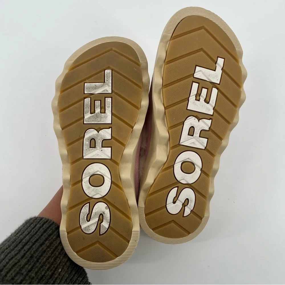 Sorel VIIBE Pink Suede Leather Shearling Slip On Adjustable Cozy Winter Loafers - Picture 5 of 5